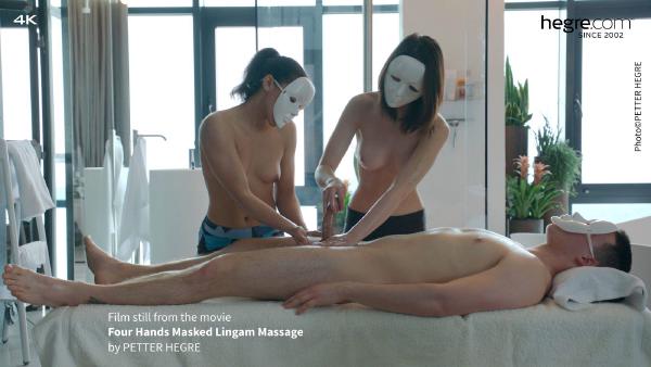 Screen grab #3 from the movie Four Hands Masked Lingam Massage